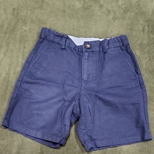 Janie and Jack Navy Linen Blend Flat Front Shorts